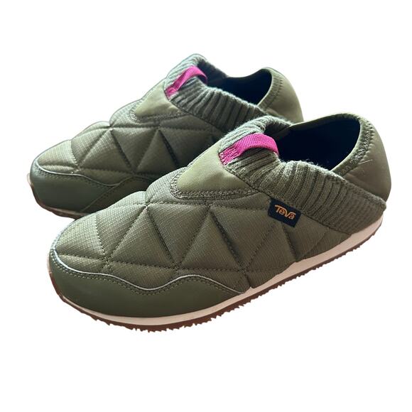 Teva ReEmber Moc Slip-On Slipper Olive Green Collapsible Heel Shoes Women's Sz 7 - Picture 1 of 7